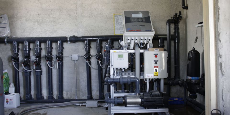 Fertigation unit &amp; drip irrigation system in Ispica, Ragusa Area, Sicily.
